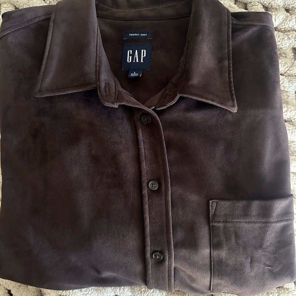 GAP Vegan Suede Perfect Shirt